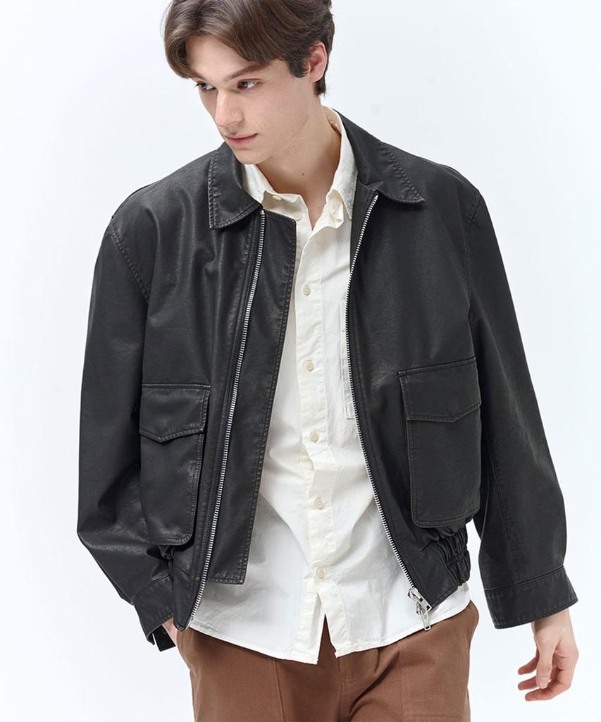 Dreamworld Vegan Leather Vintage Washed Leather Jacket