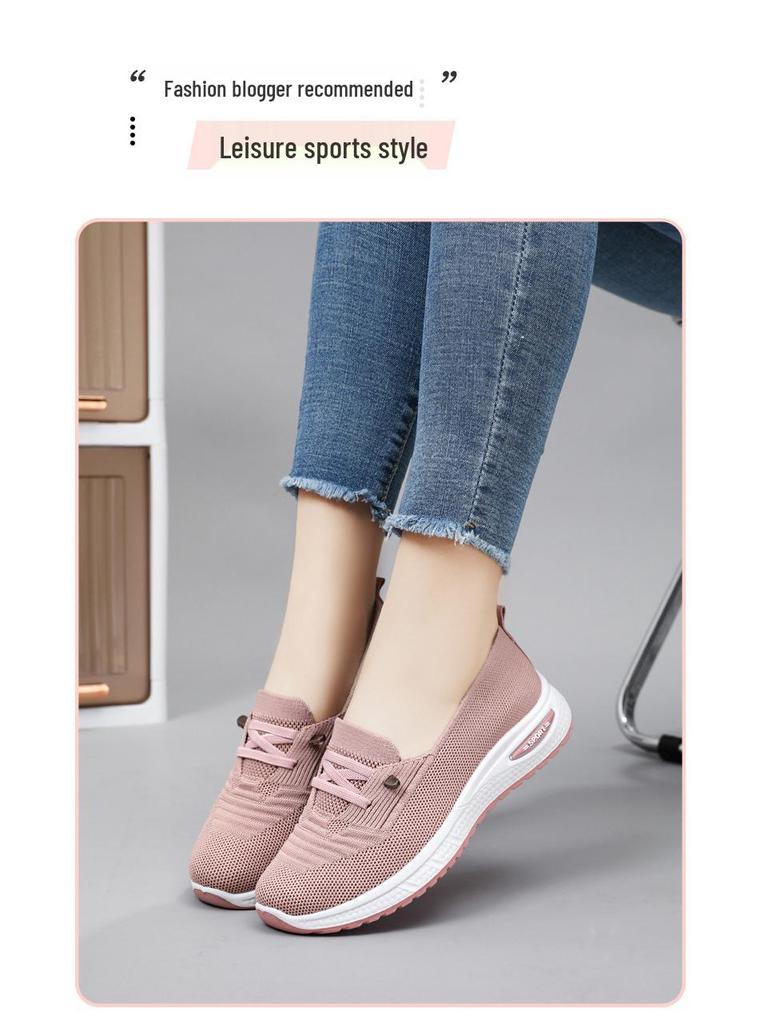 Jinshiyuan Women's Soft Casual Breathable Fly-Knit Shoes