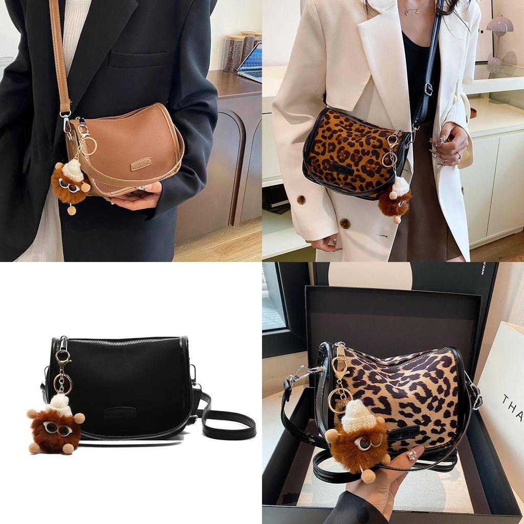 Trendy Leopard Print Pu Shoulder Bag For Daily Use Stylish And Versatile Design