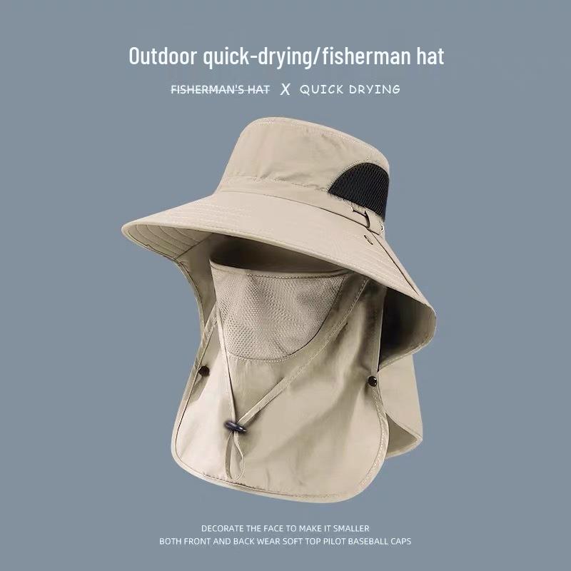 Waterproof UV-Protection Outdoor Sun Hat for Men & Women – Summer Fishing & Cycling Hat with Face & Neck Guard