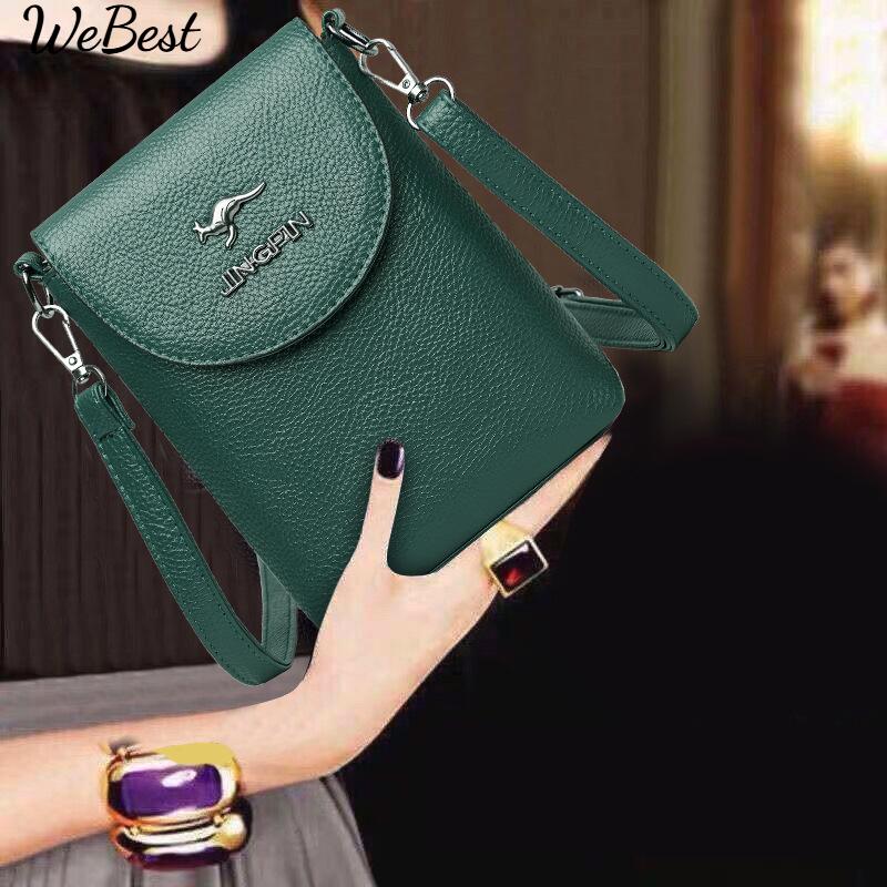 

Small Shoulder Bag with Phone Pocket Key Coin Holder рожевий