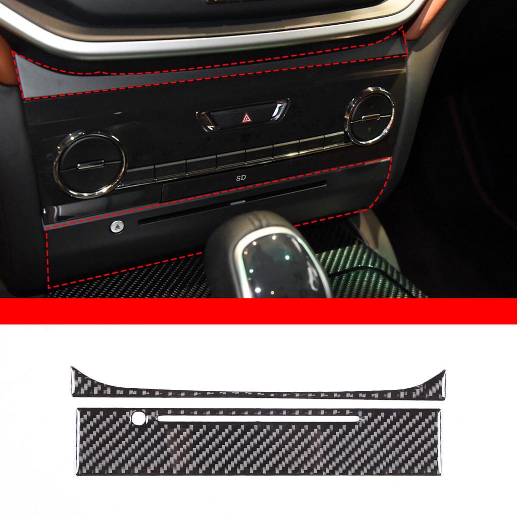 Carbon Fiber Central Console CD Panel Trim For Maserati Ghibli 2014-2015