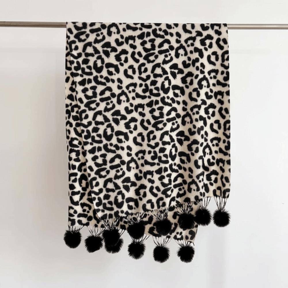 Cozy Winter Shawl Wrap Fleece Cashmere Feel Scarf Leopard Print Scarf Winter Party