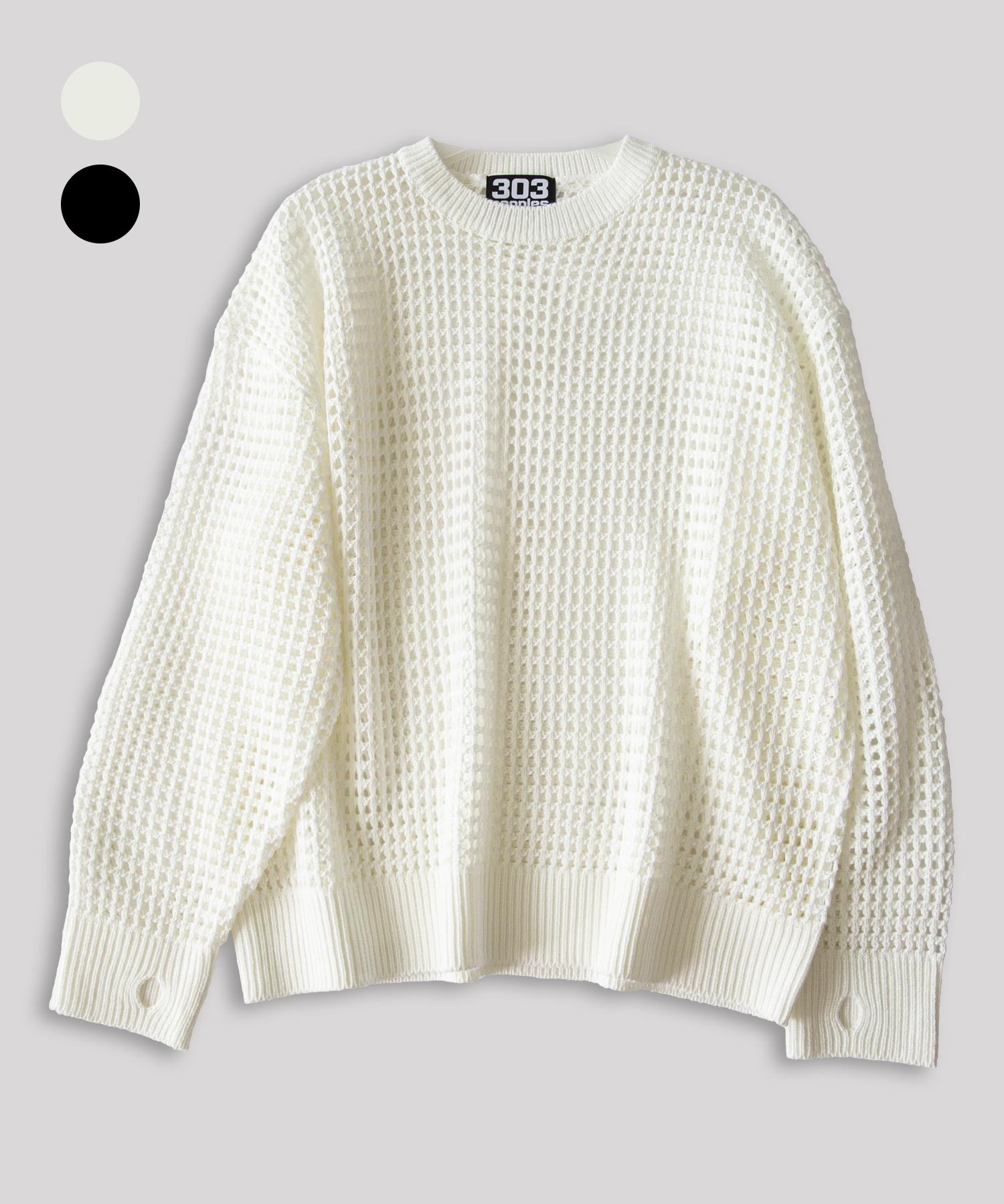 303 Peoples Mesh Summer Round Fingerhole Knit White Free