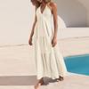 Women's V,Neck Relaxed,Fit Backless Resort Dress