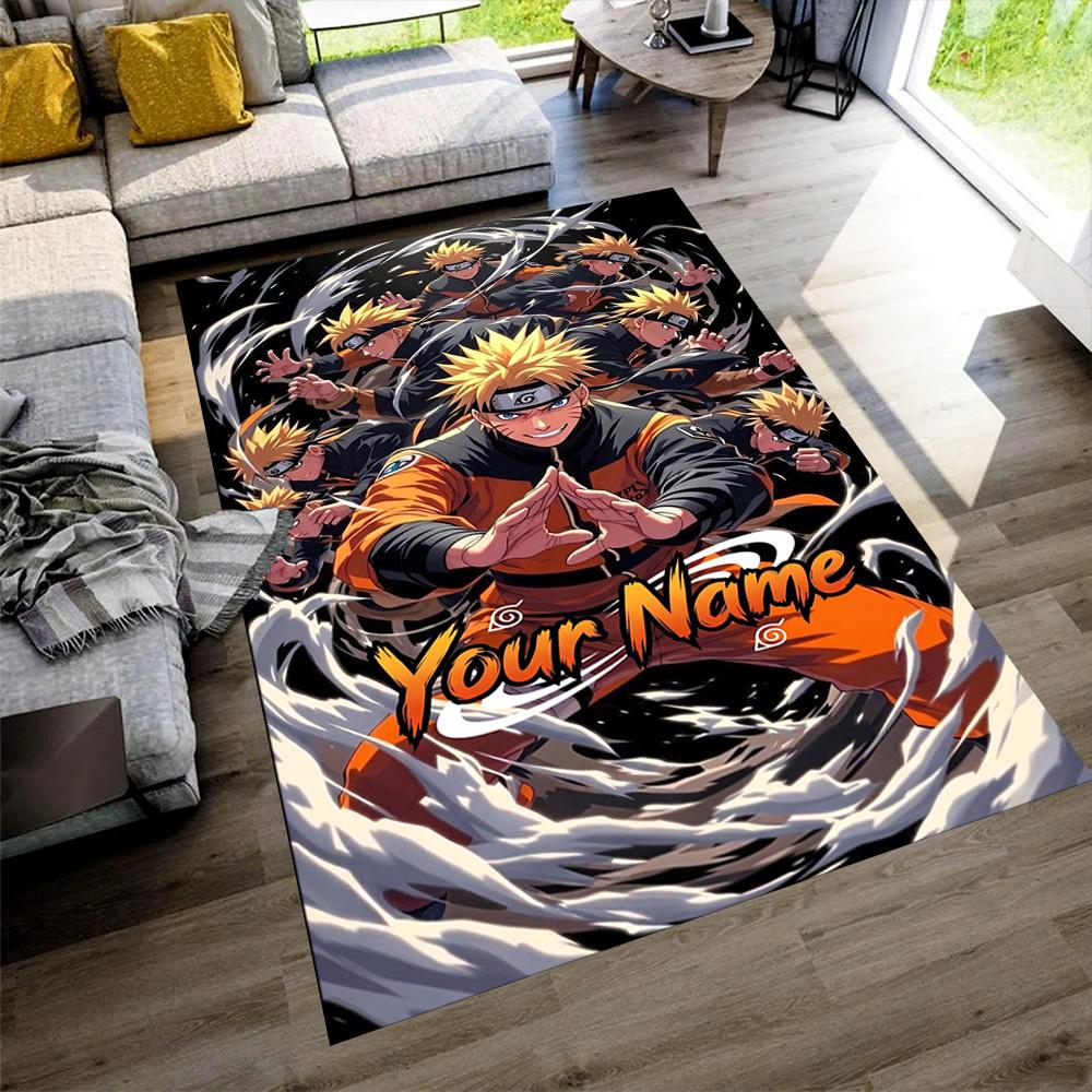 Naruto Character Customize Your Name Carpet Perfect for Dining Room Decorate room Dormitory Hallway Anti-slip Rug Anime Office Decor