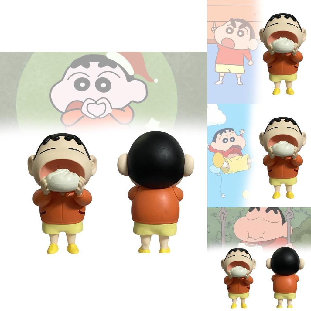 Charming Plastic Crayon Shinchan Anime Figure Of Shinnosuke With Bun Cute Collectible Decor