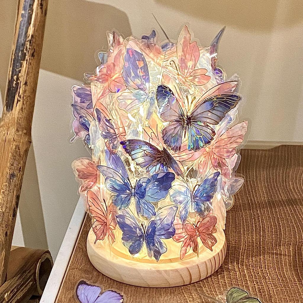 Luminous Butterfly Night Light Ornament - Ancient Style for TV Cabinet or Desk Decor
