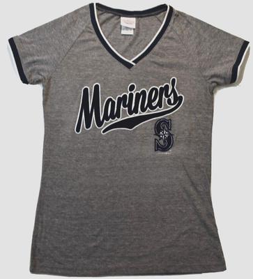 5th & Ocean Womens MLB Seattle Mariners Baseball V-Neck Shirt New