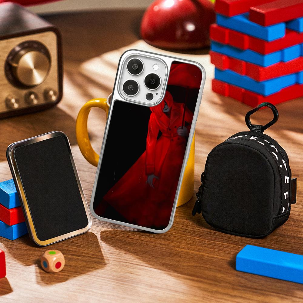 Scarletella Homicipher Y2k Game Man Phone Case for iPhone 16 15 14 13 12 11 Pro Max Sheepskin Silver-edged Protective Case