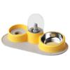 Pet Water and Food Bowl Set Stainless Steel Bowl Silicone Placemat Double Pet Bowls with Cute Toy for Dogs Cats Grey Bear Dogs and Cats Available