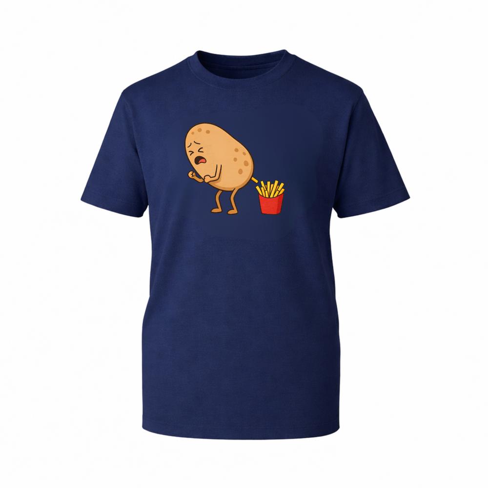 Funny Potato French Fries Graphic TShirt Cartoon Food Humor Unisex Gift TTop S