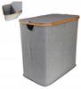 Laundry Basket for Underwear Container 100 L Bamboo Grey