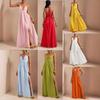 2026 European and American Summer New Sexy V-neck Dress, Loose Holiday Style Split Swing Dress Women