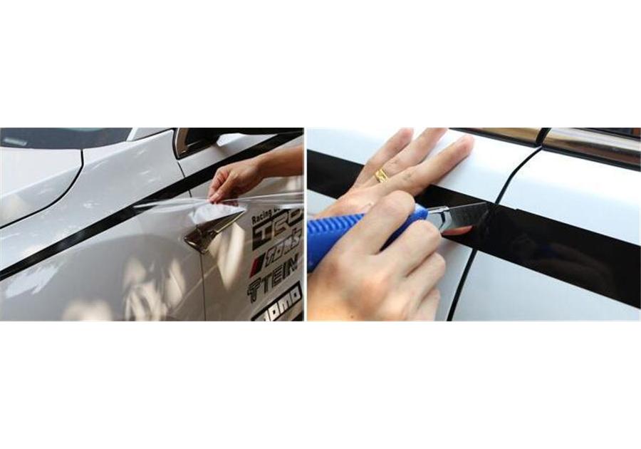 2x Racing Car Fender Hash Stripe Decal Sticker Black for Ford Mustang 2015-18