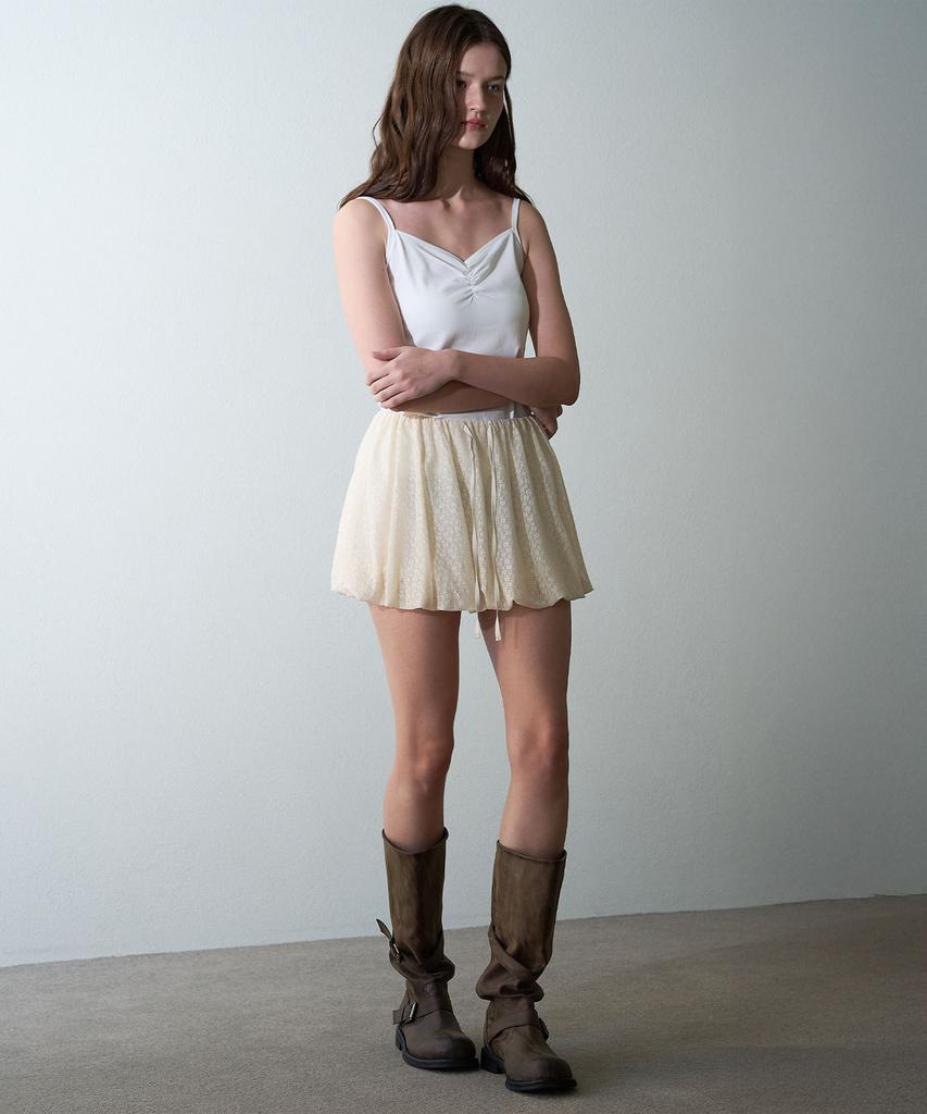 Hauseuobeupondeu Fog Flower Balloon Skirt_Ivory