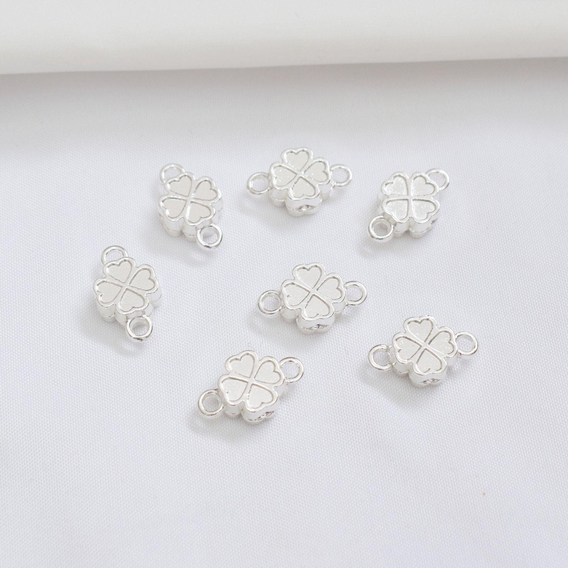 

10 шт. Магнитная пряжка с четырьмя листами клевера из золота 14 карат, сохраняющая цвет, пряжка для украшений на удачу, аксессуары, бисерный материал ручной работы, отделочная головка пуговицы