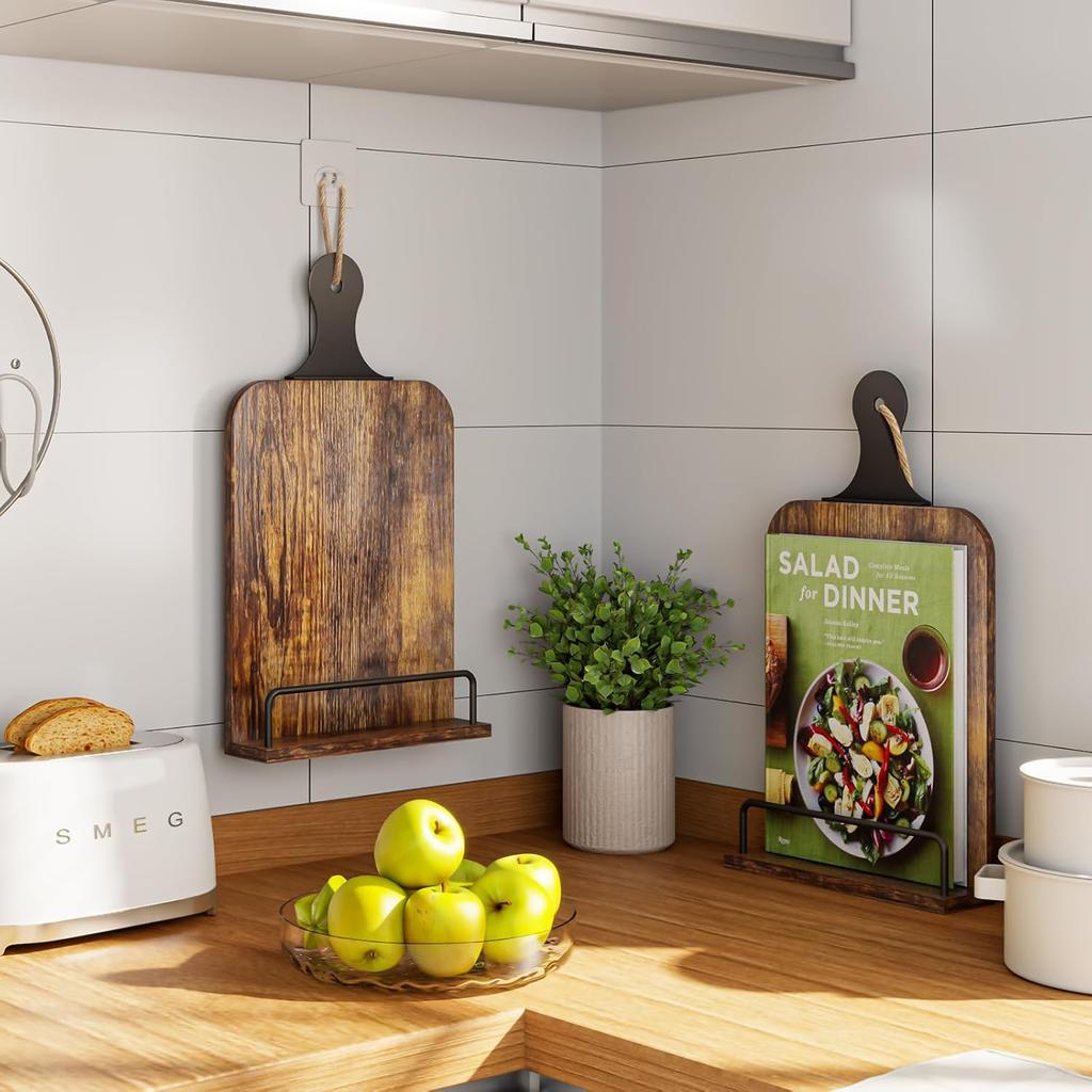 KLM Kitchen Cookbook Stand - Recipe Book Holder for Cooking, Organising and Storage - Perfect Home Shelf Decor and Wedding Retirement Gift for Woman