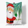 Santa Claus Throw Blanket Christmas Flannel Fleece Blanket Cozy Warm Holiday Gift Home Decor Festive Reindeer Winter Decor