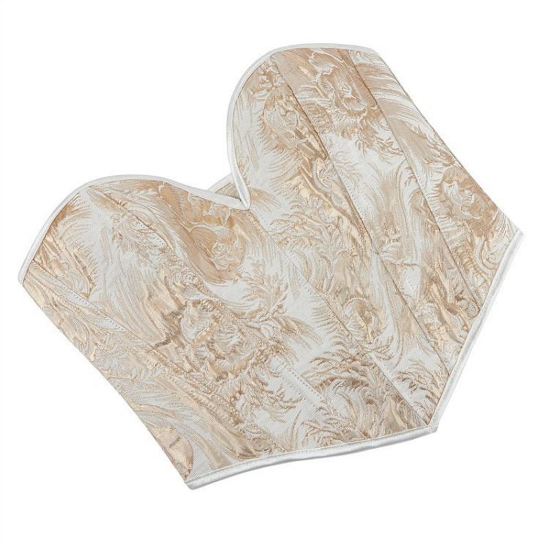 Vintage Jacquard Strapless Corset Top Heart Shaped Waist Cincher