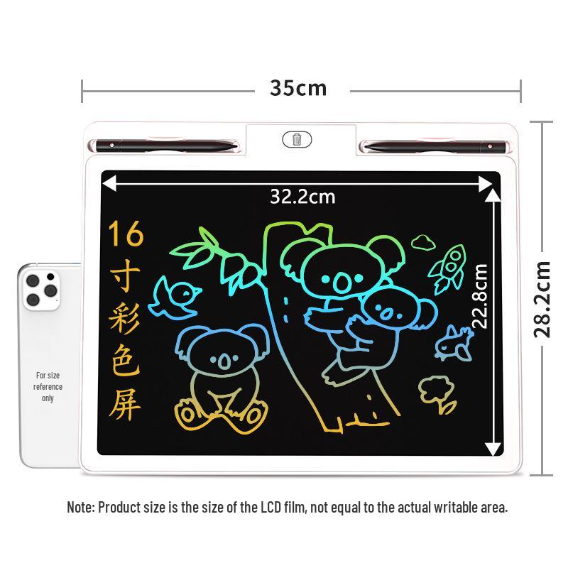 16" Rechargeable LCD Handwriting & Drawing Board for Children - Erasable, Large Teaching Tool