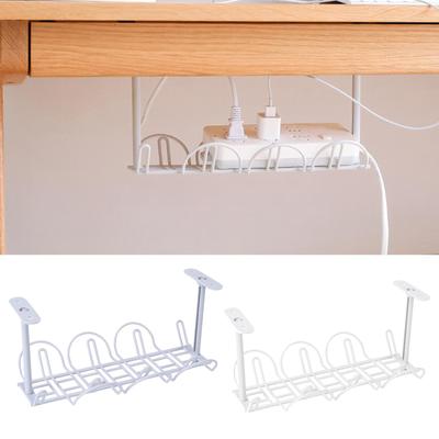 32cm Pod Biurko Organizer na Kable Półka Uchwyt do Zarządzania Przewodami Koszyk Plastikowy Pod Blat Uchwyt na Listwę Zasilającą Koszyk Samoprzylepny