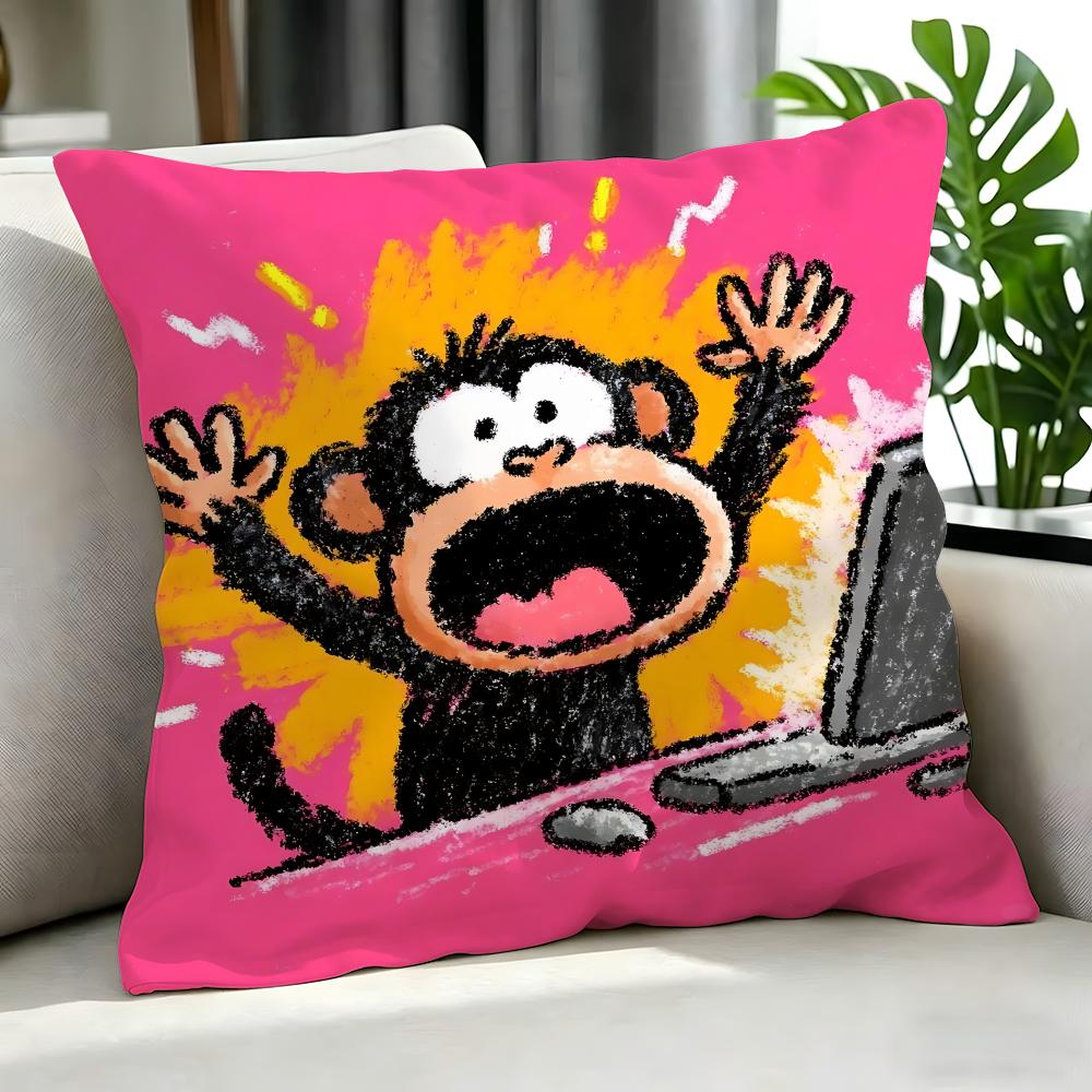 Cartoon CCartoon Animals on Computer Cushion Cover Cushion Cover Set Pcs x x x Pillowcase Decorative Sofa HomeDecor