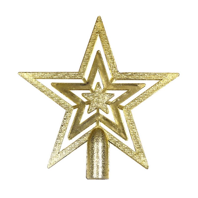 European Gold Star Christmas Tree Topper - Five-Pointed, 10/15/20cm