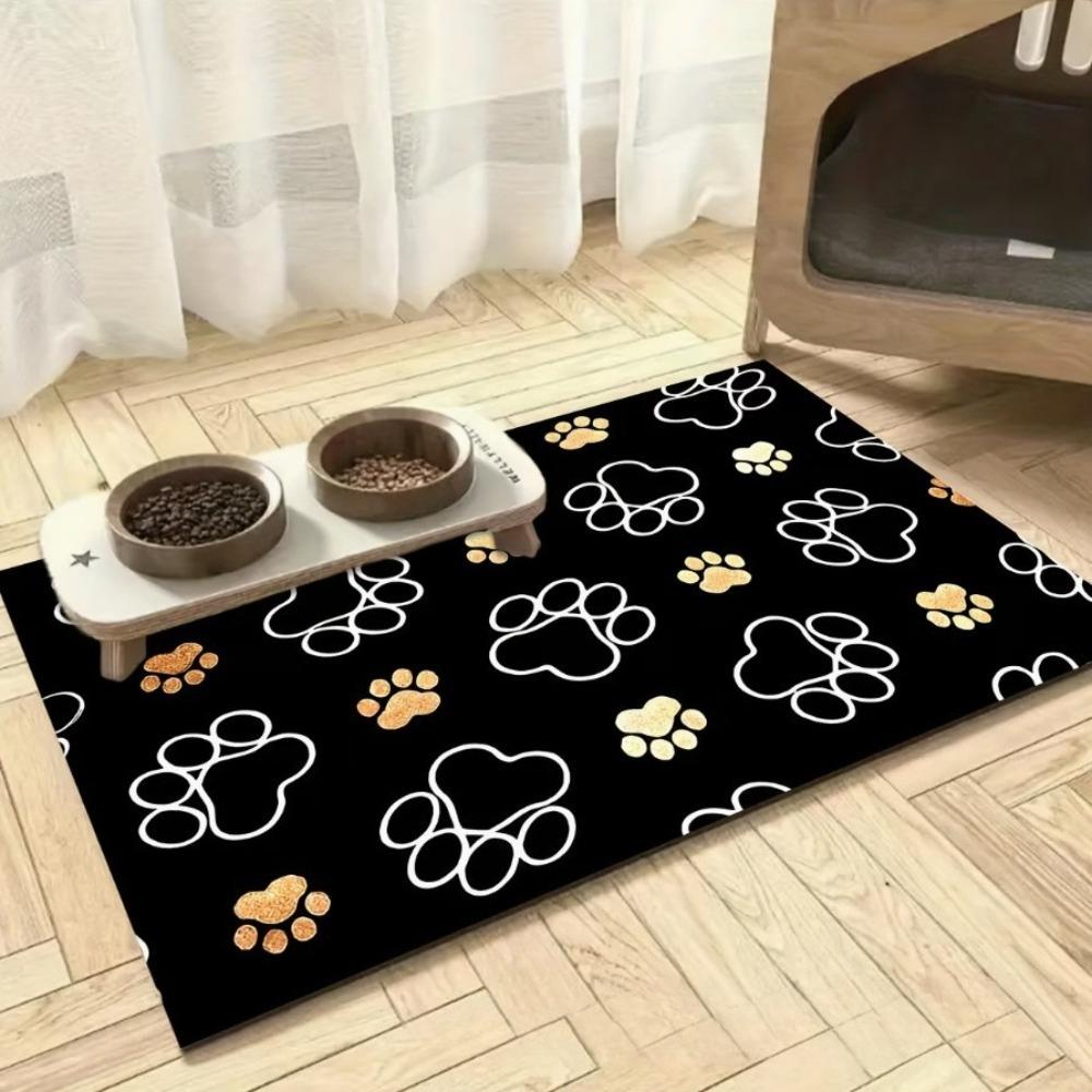 Diatomite Pet Feeding Mat, Non-Slip Quick Dry Dog Cat Food Mat, Stain Resistant Easy Clean Pet Placemat