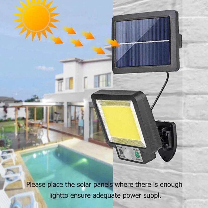 117/108/72 COB Solar Wall Lamp Motion Sensor LED Solar Lights 3 Modes with Remote Control Outdoor Waterproof Lamp for Garden Yard Decor