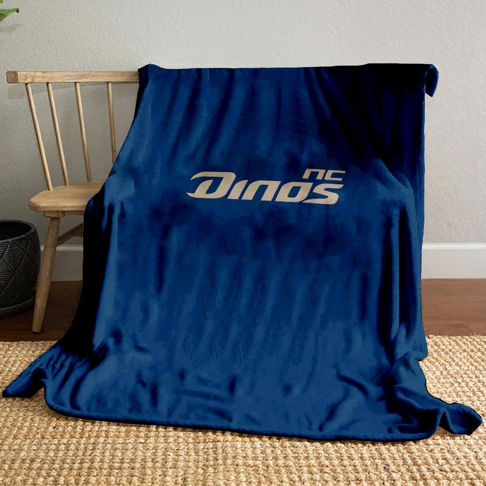 NC Dinos Logo on Blue Background Patterned blanket, flannel, suitable for all seasons, home decor, warm and cozy