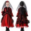 Halloween Kids Vampire Girl Witch Red Ghost Bride Princess Dress Girl Photography Walk Show Costume