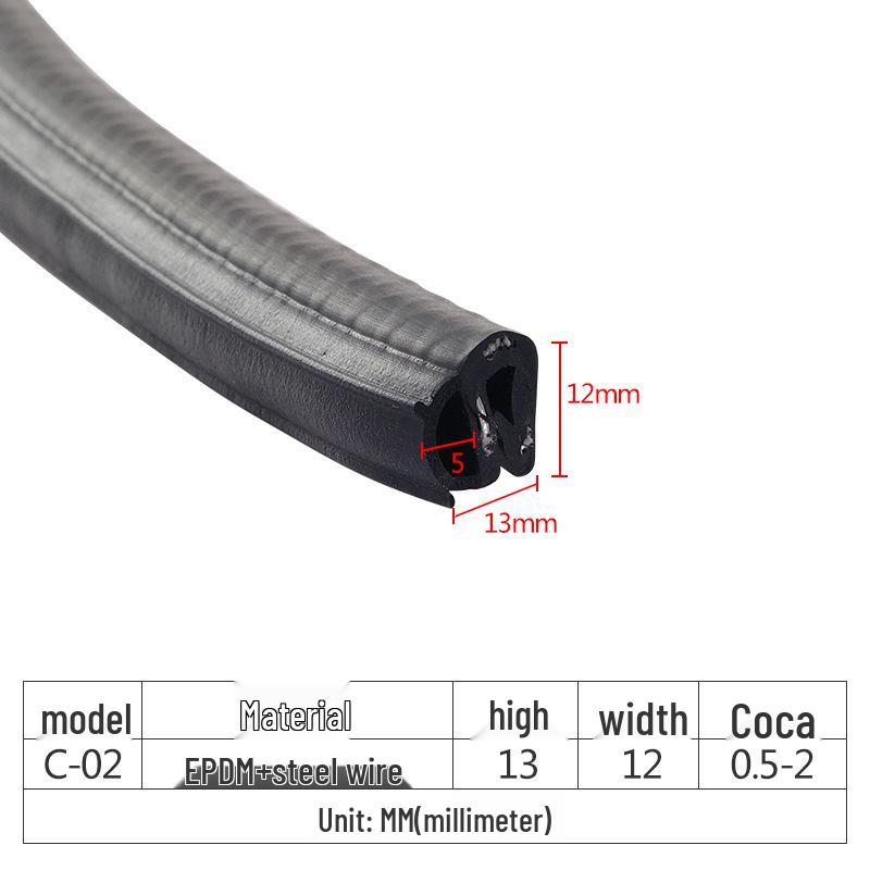 Triple Composite U-Shaped Bubble Seal EPDM Rubber for Cabinets