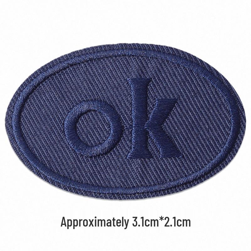 Self-Adhesive Embroidery Cloth Patches for Jackets & DIY Decor - OK Letter Accessory Stickers