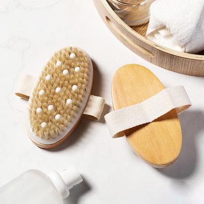 Durable Boar Bristle Body Brush Natural Wooden Shower Brushes Soft Dry Brushing for Exfoliation