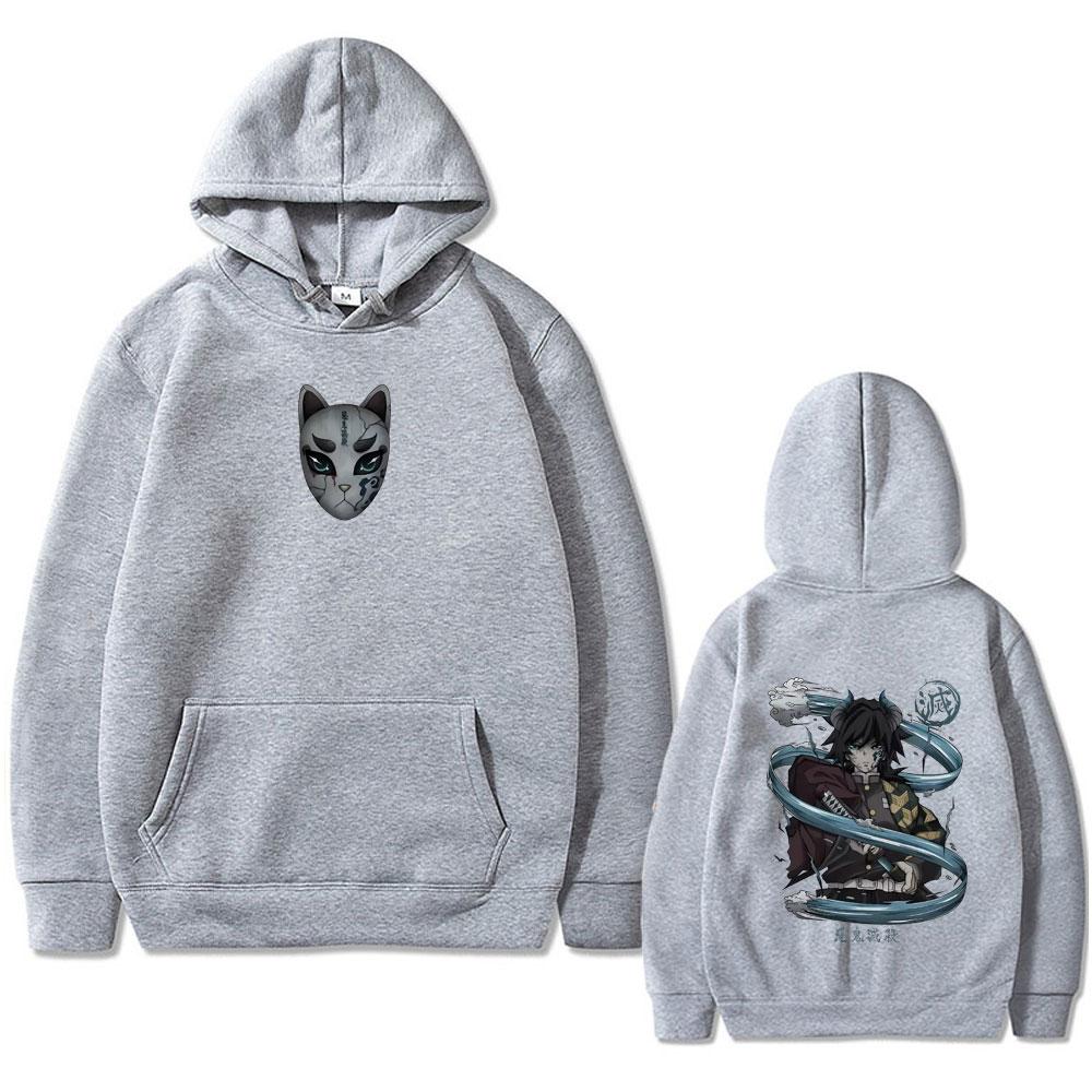 Anime Demon Slayer Tomioka Giyuu Graphic Print Hoodie Men Women Clothing Cartoon Oversized Pullover Man Hoodies