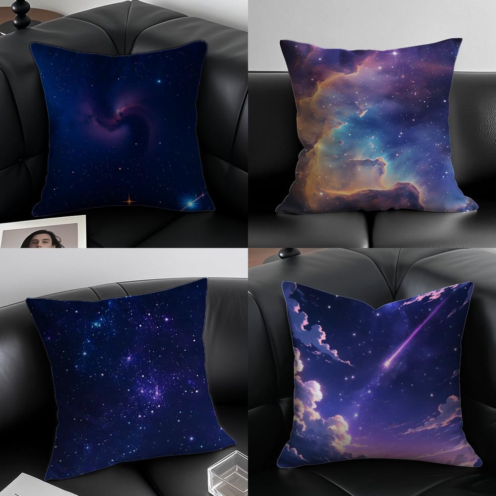 G-Galaxy Starry Sky Pillow Dreamy Decor Cushion Cushion Cover Pillow Case Anti-Dustmite Invisible Zipper Silky Plush Cushion