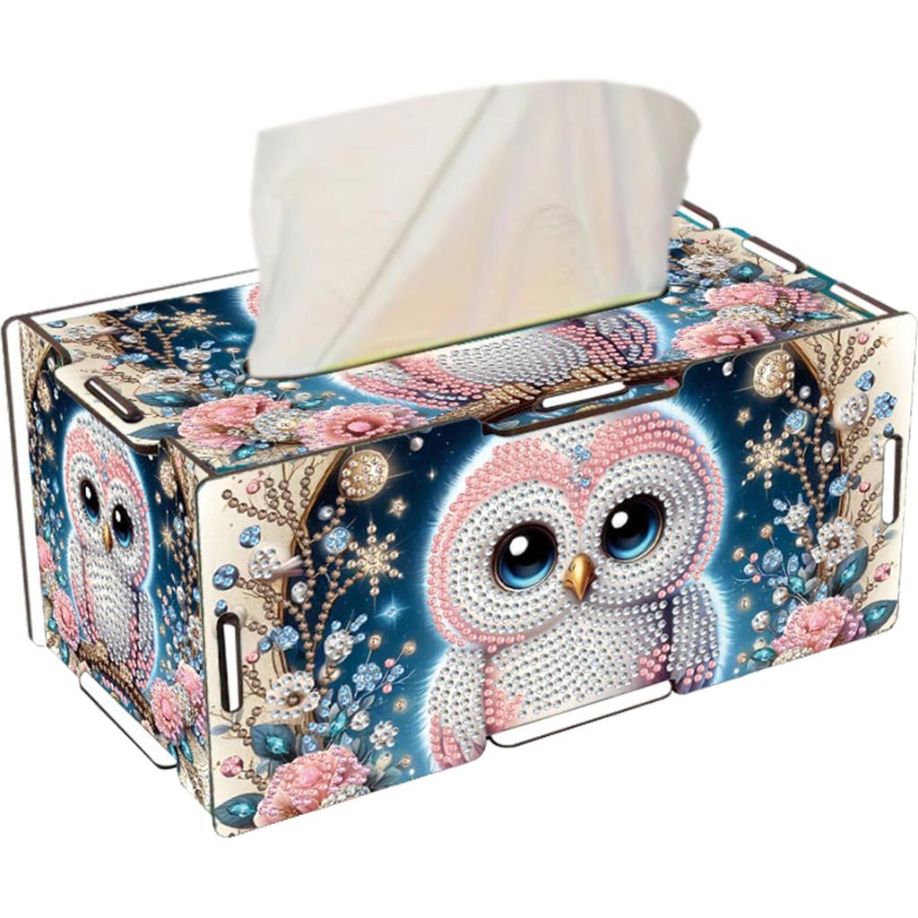 Wooden 5D Diamond Painting Tissue Holder Wooden Diamond Painting Tissue Box 5D DIY Diamond Handmade Tissue Holder for Home Decor