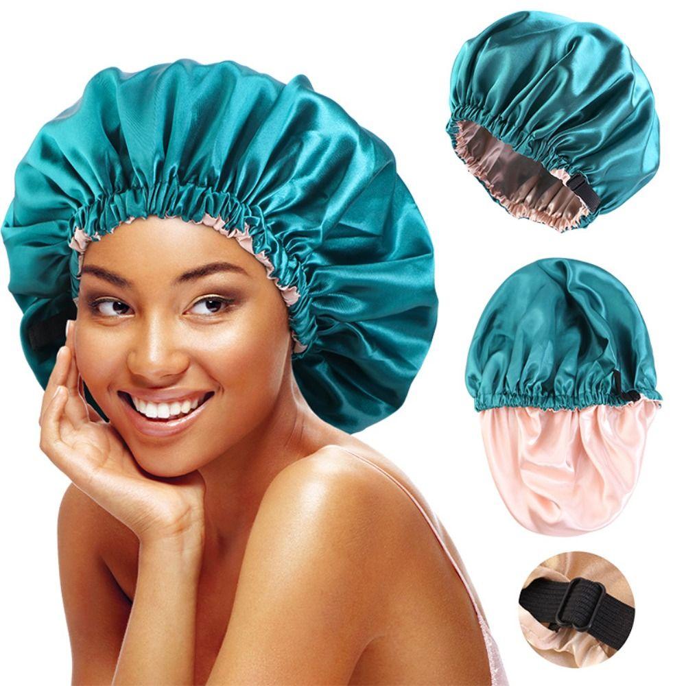 

Flat Satin Hair Cap Multi-color Night Hat Relaxing Hat Round Haircare Sleeping