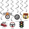 Racing Birthday Decorations, Car F1 Themed Happy Birthday Banner, Boy Girl Funny Party Supplies with Banner and Hanging Swirl