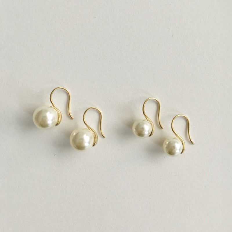 Modernlike 14k Gold-filled Silver Pearl Hoop Earrings