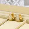 Luxury Elegant AAAA Zirconia Pave Huggie Hoop Earrings Woman Geometric U Shape Bridal Wedding Engagement Daily Vintage Jewelry