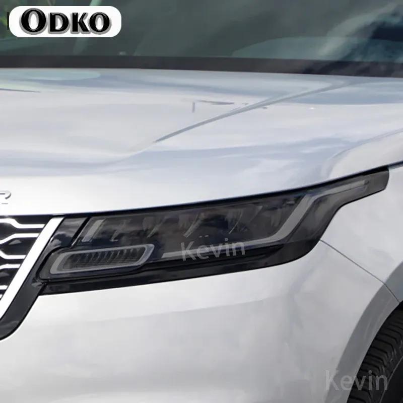 Car Headlight Tint Smoked Black Protective Film TPU Stickers For Range Rover Velar 2017-Present Accessories Anti-Scratch Repair