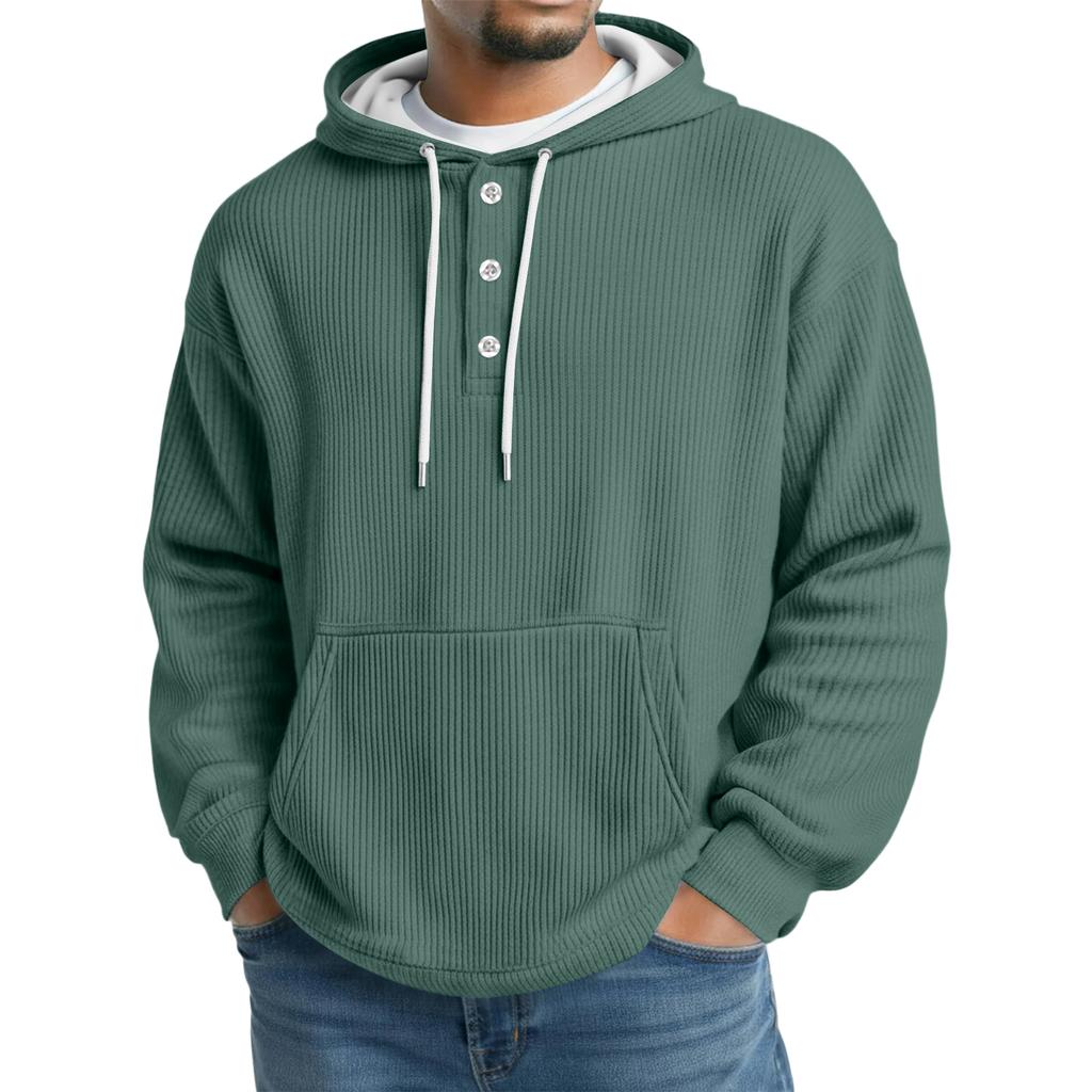 Men's Knit Hooded Sweatshirt Casual Long-Sleeve Sweatshirt