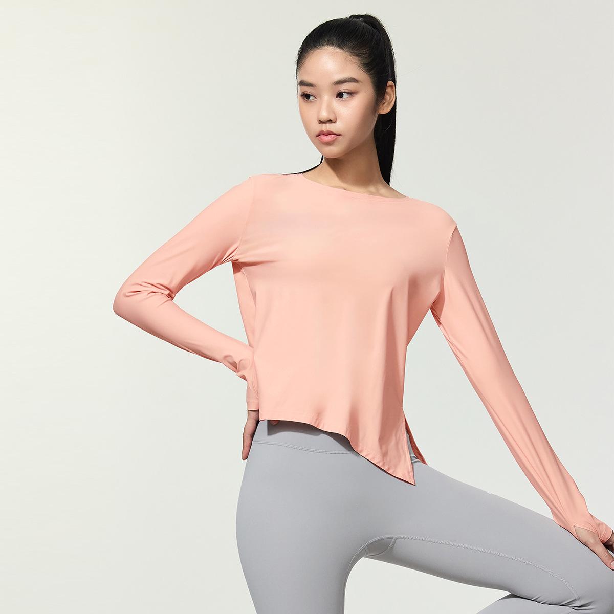 

2025 Autumn Quick-Dry Women s Long Sleeve Training Top - Yoga & Running Wear Large рожевий