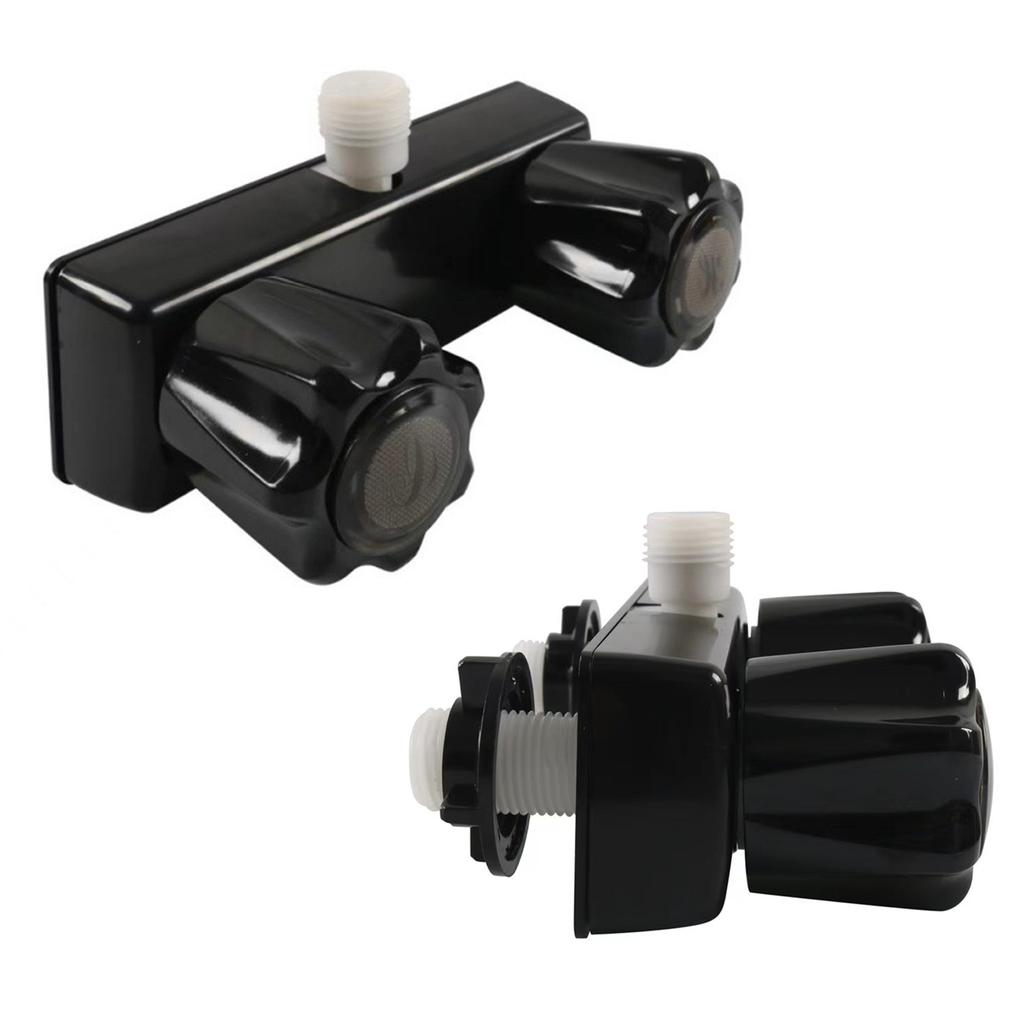 Campers Shower Faucet with Double  Handle Plastic Shower Faucet Simple To Operate Shower Control for Indoor & Outdoor Us