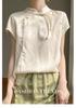 Women's 2025 Spring/Summer Chinese Faux Silk Jacquard Shirt - National Trend Tang Suit with Stand Collar and Diagonal Placket