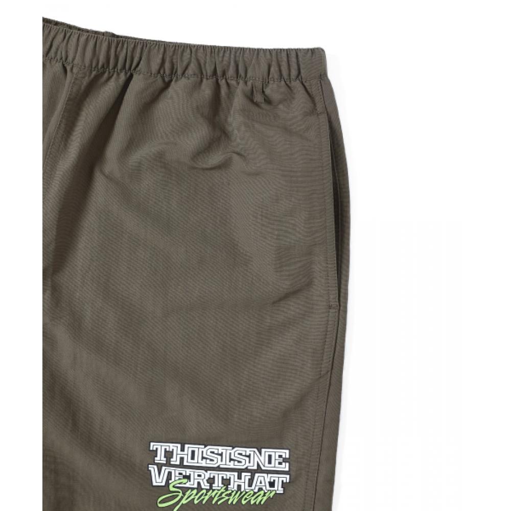 Thisisneverthat Big Logo Nylon Shorts Brown