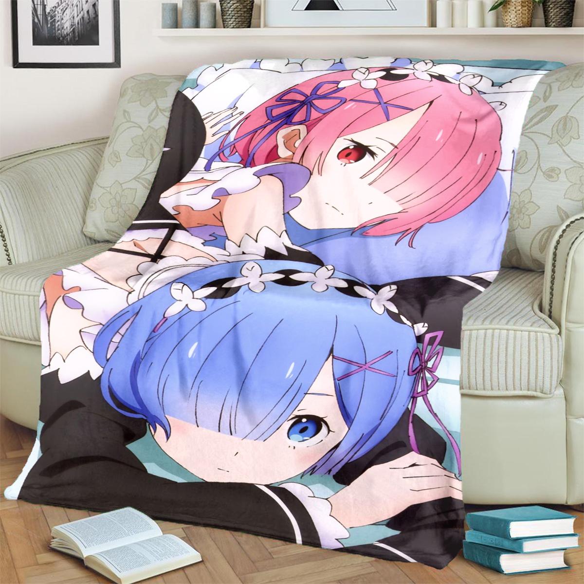 

ReZero Print Flannel Blanket Comfortable Warm for Beds, Sofas, Bedrooms, Chairs, Picnics, Travel-kwq178 75x90cm