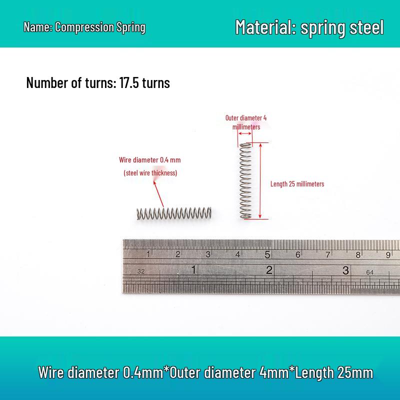 Small Mechanical Compression Spring: 0.4mm Wire, 2-8mm Outer Diameter